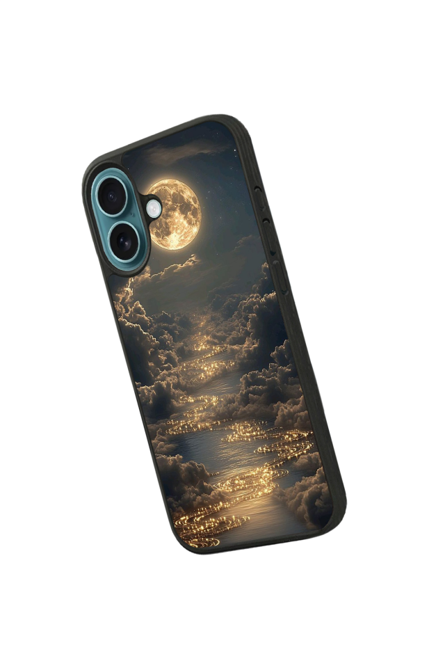 iPhone 16 Uyumlu Ay Tasarımlı Glossy Premium Kılıf