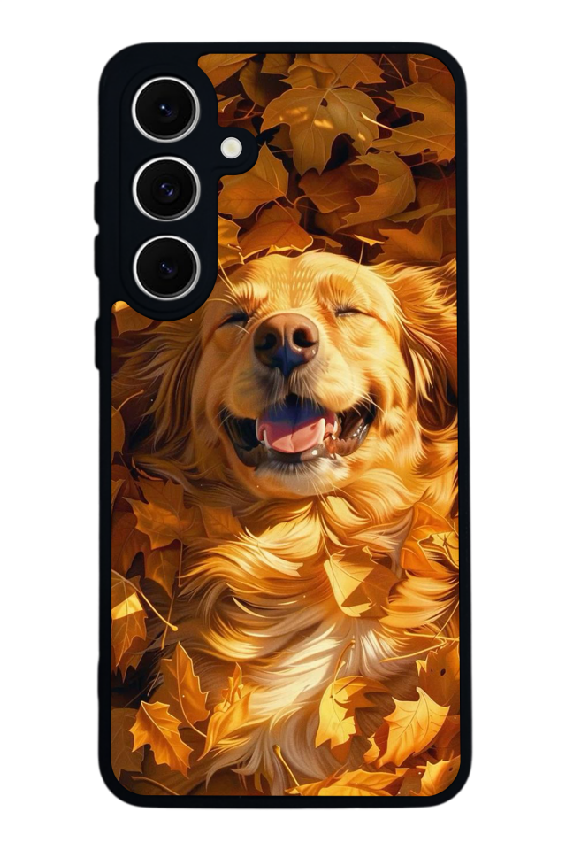 Samsung Galaxy S24 FE Uyumlu Golden Kopek Tasarımlı Glossy Premium Kılıf