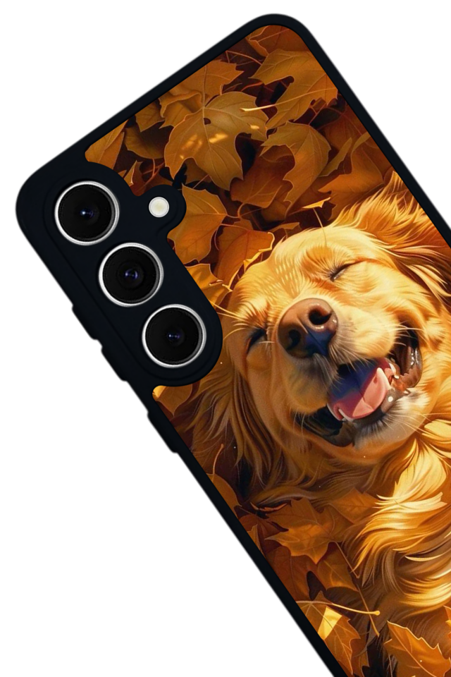 Samsung Galaxy S24 FE Uyumlu Golden Kopek Tasarımlı Glossy Premium Kılıf