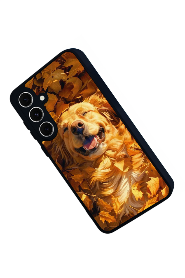 Samsung Galaxy S24 FE Uyumlu Golden Kopek Tasarımlı Glossy Premium Kılıf