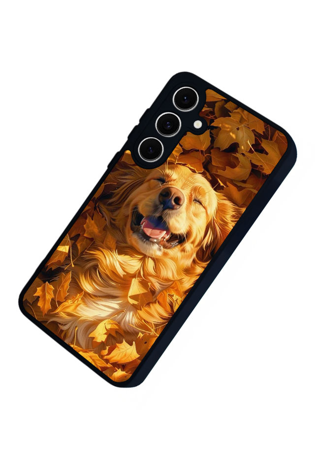 Samsung Galaxy S24 FE Uyumlu Golden Kopek Tasarımlı Glossy Premium Kılıf