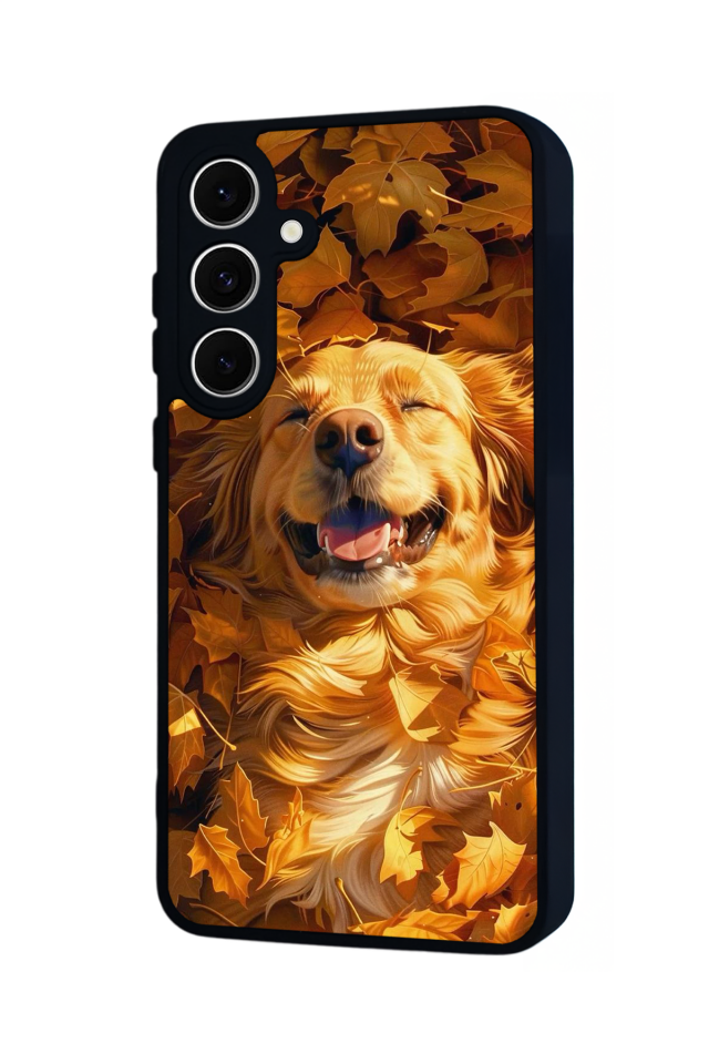 Samsung Galaxy S24 FE Uyumlu Golden Kopek Tasarımlı Glossy Premium Kılıf