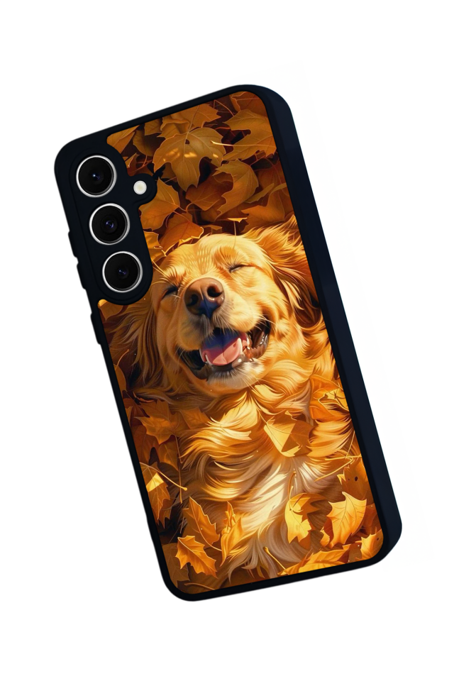 Samsung Galaxy S24 FE Uyumlu Golden Kopek Tasarımlı Glossy Premium Kılıf