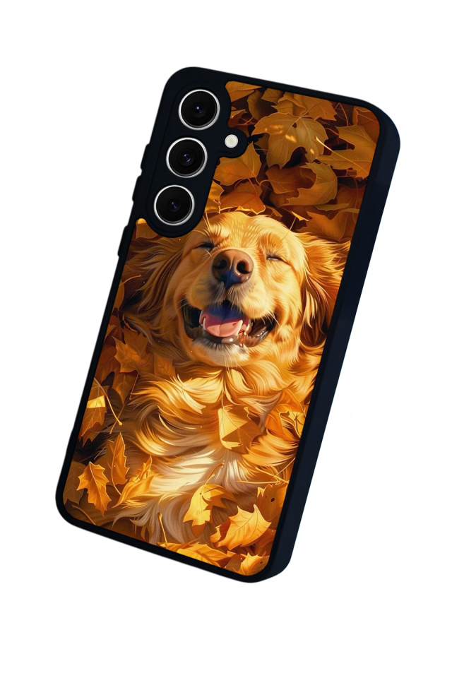 Samsung Galaxy S24 FE Uyumlu Golden Kopek Tasarımlı Glossy Premium Kılıf