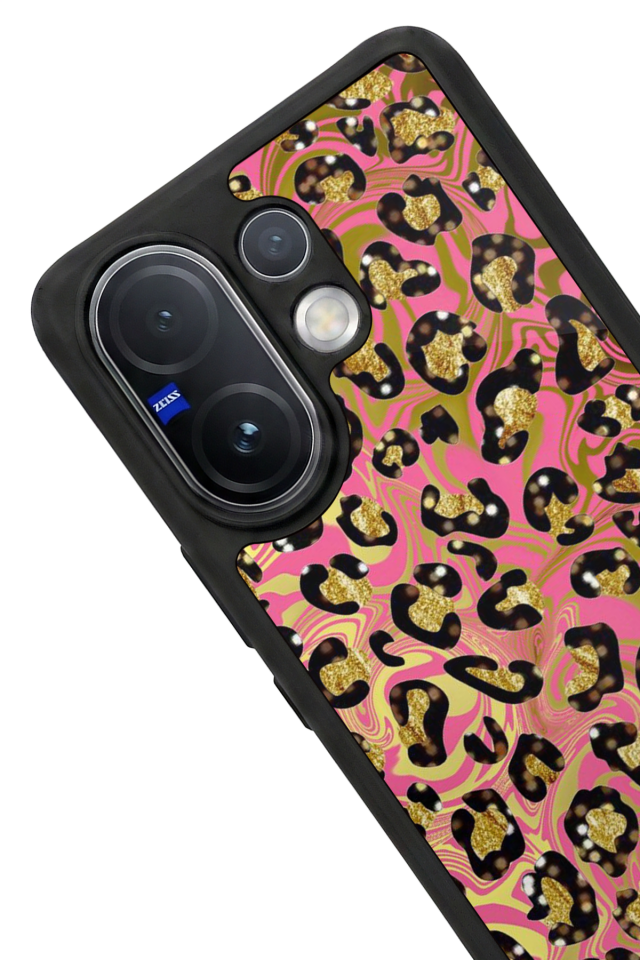 Vivo V60 Uyumlu Hologram Leopar Tasarımlı Glossy Premium Kılıf