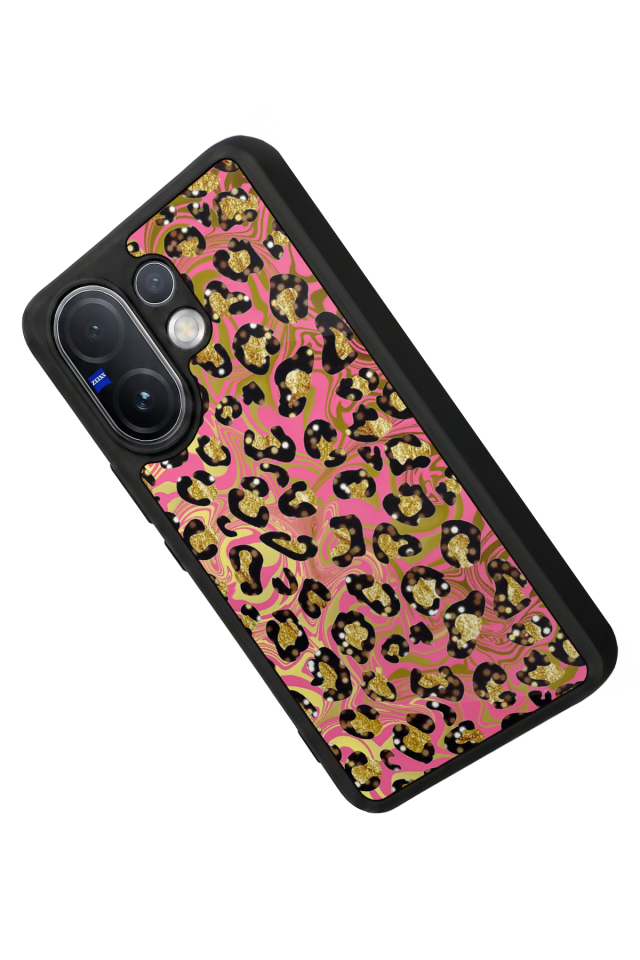 Vivo V60 Uyumlu Hologram Leopar Tasarımlı Glossy Premium Kılıf