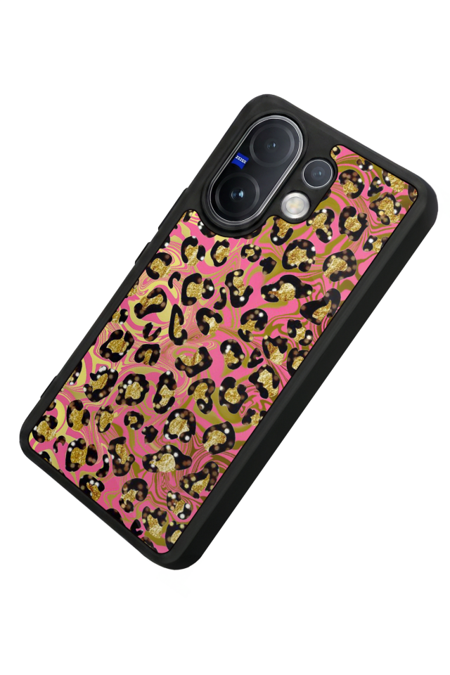 Vivo V60 Uyumlu Hologram Leopar Tasarımlı Glossy Premium Kılıf
