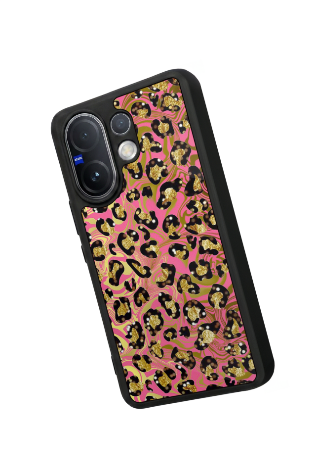 Vivo V60 Uyumlu Hologram Leopar Tasarımlı Glossy Premium Kılıf