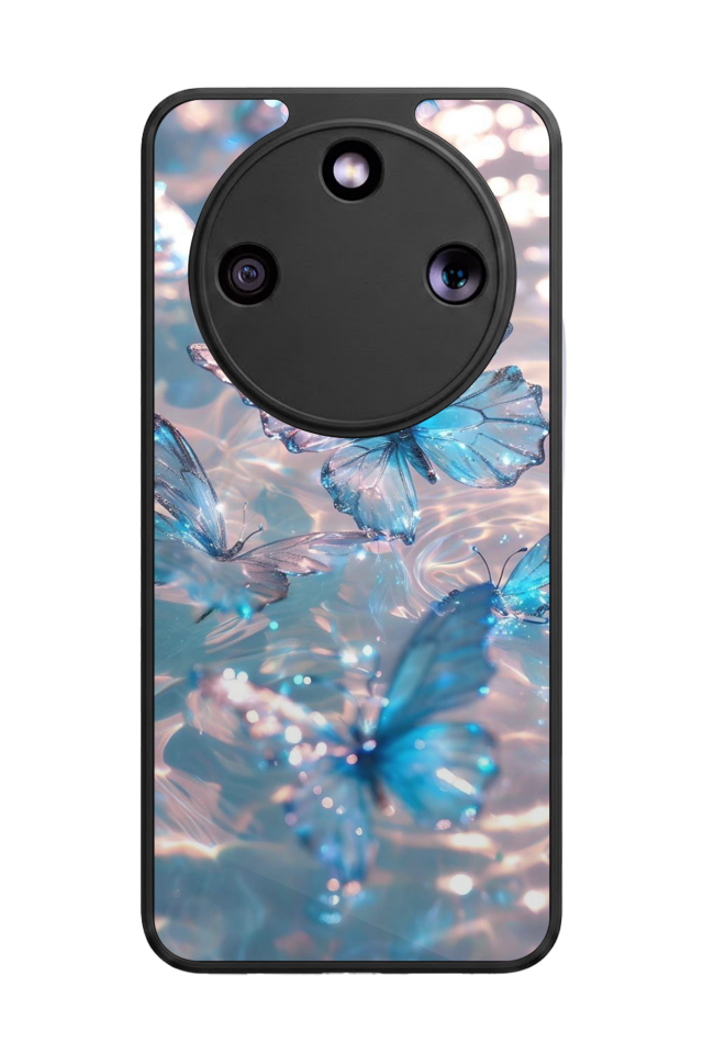 Honor Magic 8 Lite Uyumlu Kelebek Tasarımlı Glossy Premium Kılıf