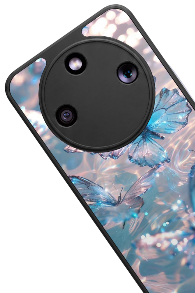 Honor Magic 8 Lite Uyumlu Kelebek Tasarımlı Glossy Premium Kılıf