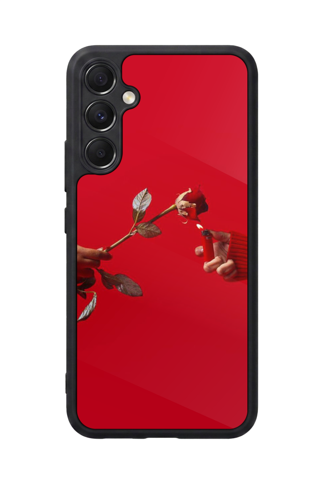 Samsung Galaxy M34 Uyumlu Kirmizi Tasarımlı Glossy Premium Kılıf