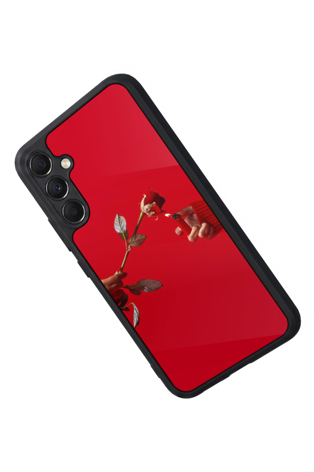 Samsung Galaxy M34 Uyumlu Kirmizi Tasarımlı Glossy Premium Kılıf