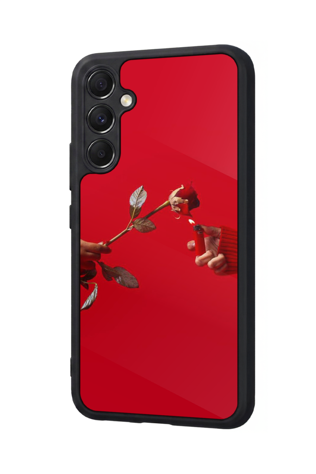 Samsung Galaxy M34 Uyumlu Kirmizi Tasarımlı Glossy Premium Kılıf