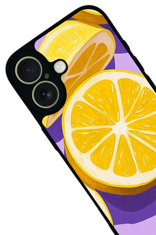 iPhone 17 Uyumlu Limon Tasarımlı Glossy Premium Kılıf