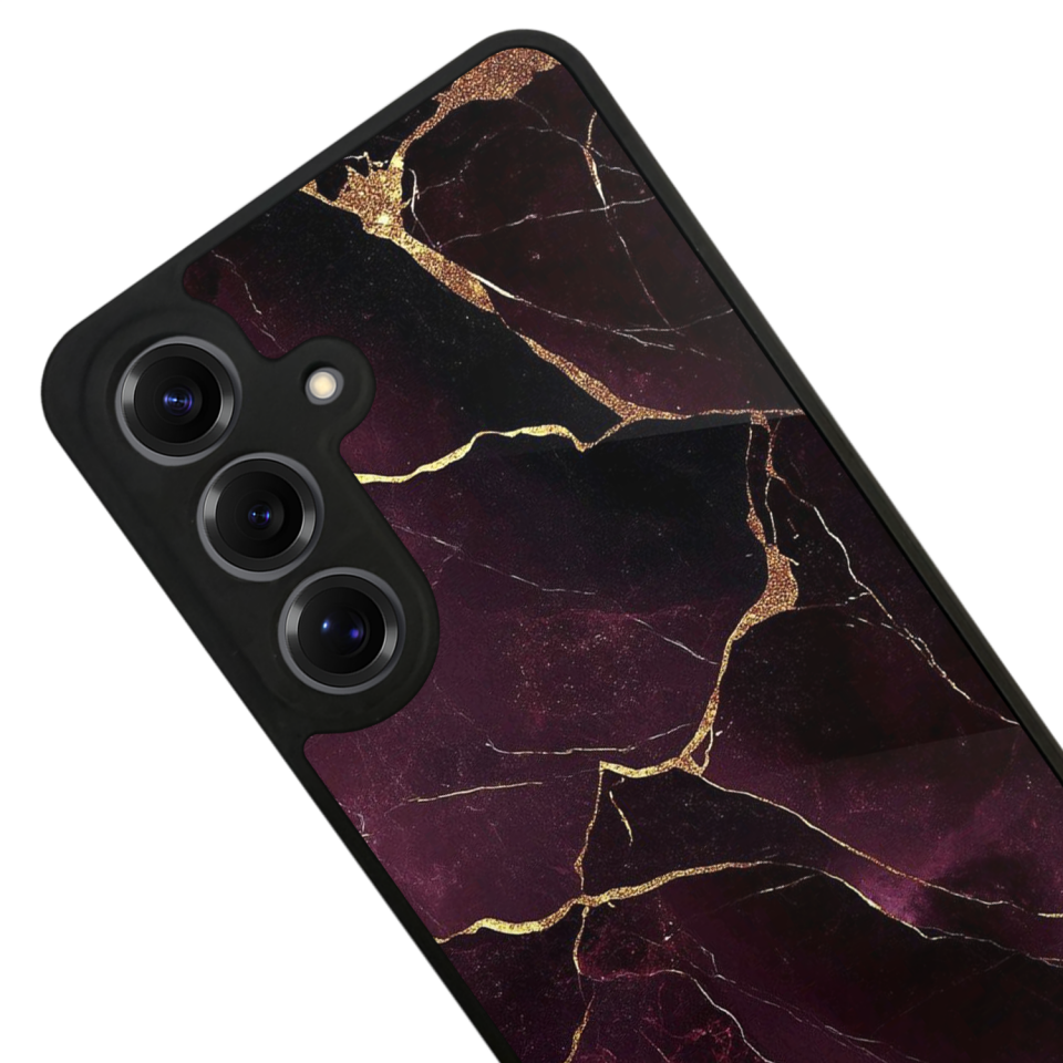 Samsung Galaxy S25 Uyumlu Mermer Marble Tasarımlı Glossy Premium Kılıf