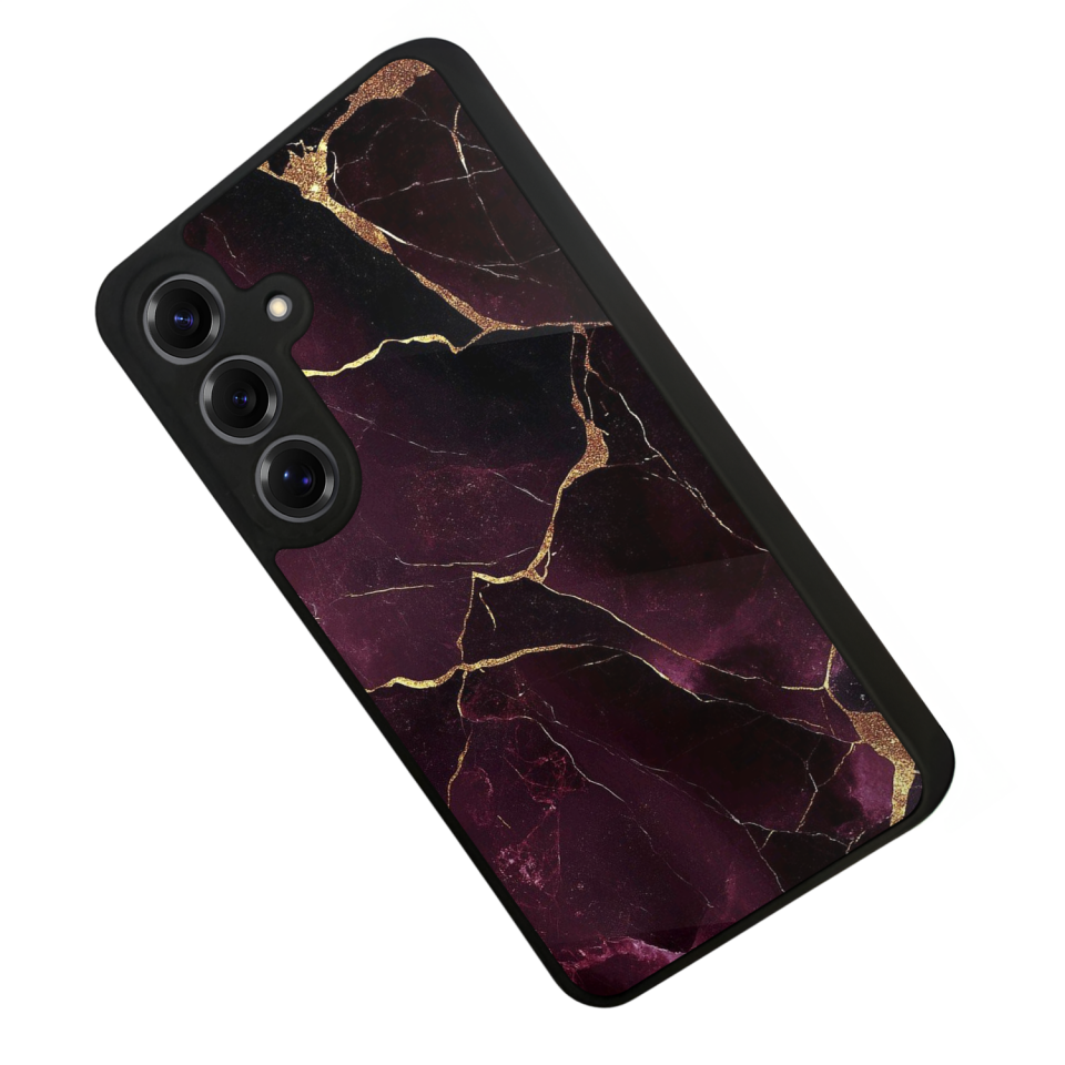 Samsung Galaxy S25 Uyumlu Mermer Marble Tasarımlı Glossy Premium Kılıf