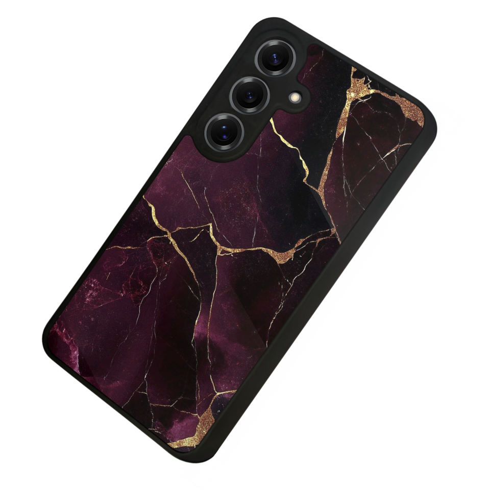 Samsung Galaxy S25 Uyumlu Mermer Marble Tasarımlı Glossy Premium Kılıf