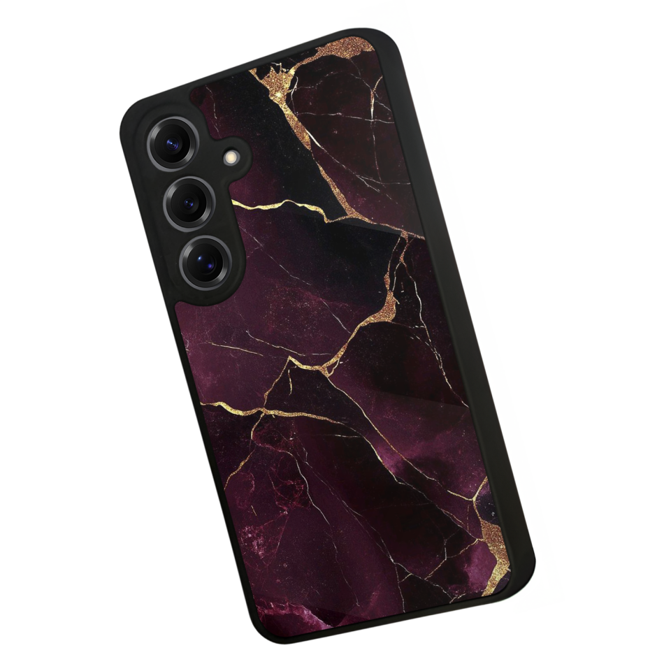 Samsung Galaxy S25 Uyumlu Mermer Marble Tasarımlı Glossy Premium Kılıf