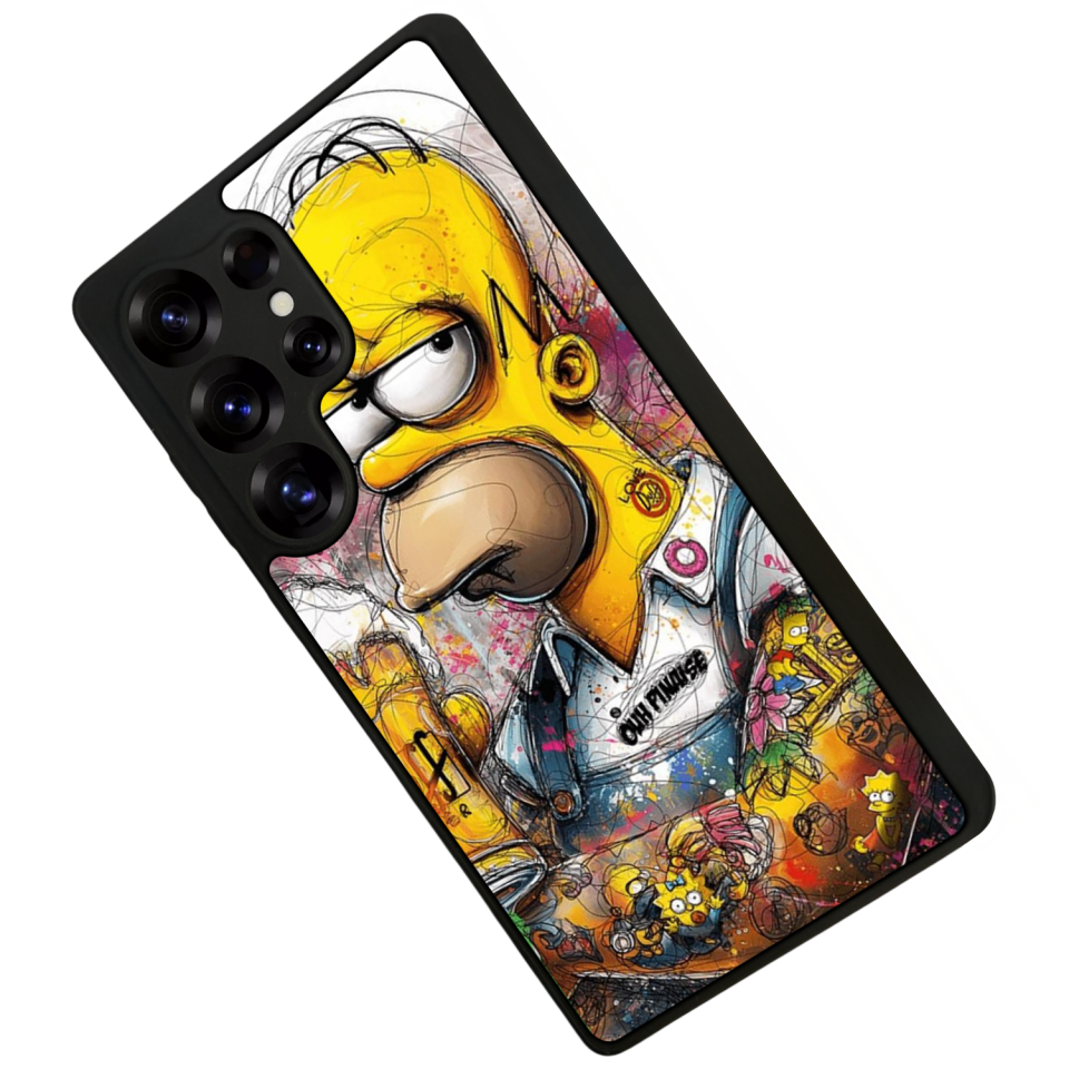 Samsung Galaxy S25 Ultra Uyumlu The Simpsons Tasarımlı Glossy Premium Kılıf