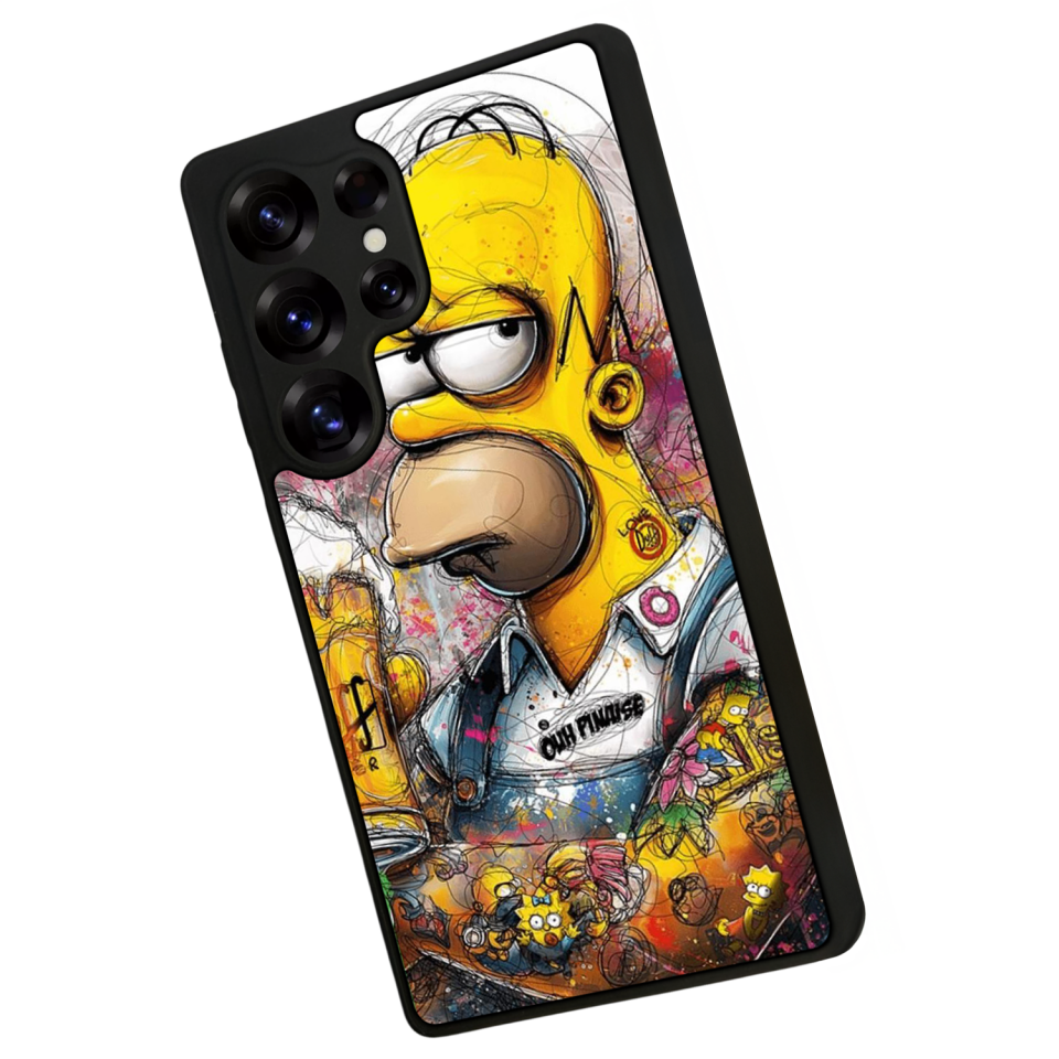Samsung Galaxy S25 Ultra Uyumlu The Simpsons Tasarımlı Glossy Premium Kılıf
