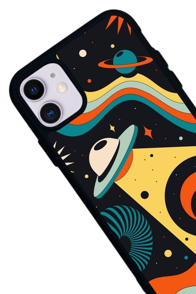 iPhone 11 Uyumlu Uzay Tasarımlı Glossy Premium Kılıf