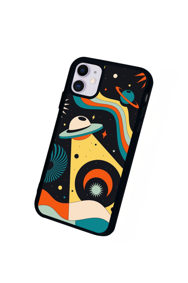 iPhone 11 Uyumlu Uzay Tasarımlı Glossy Premium Kılıf