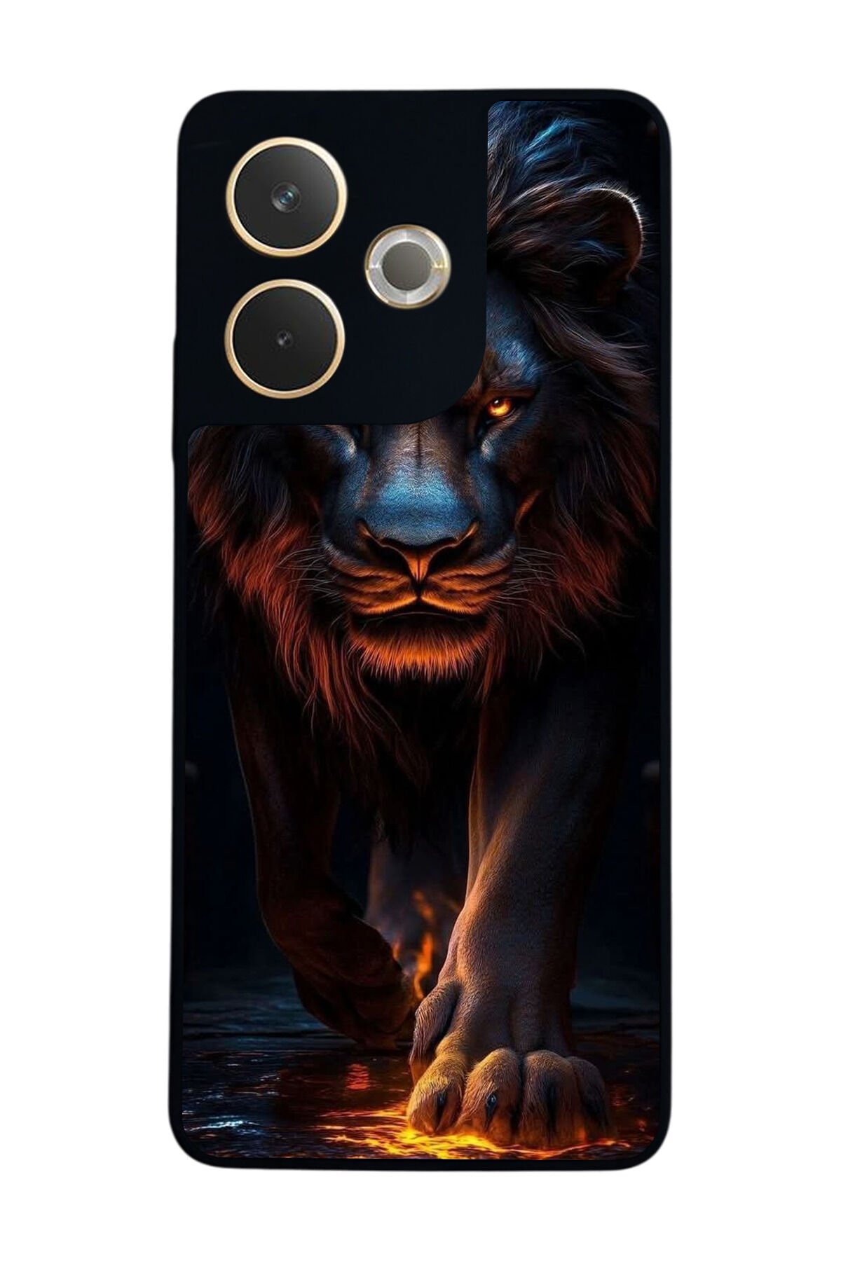 Oppo A5 Pro Uyumlu Aslan Tasarımlı Glossy Premium Kılıf