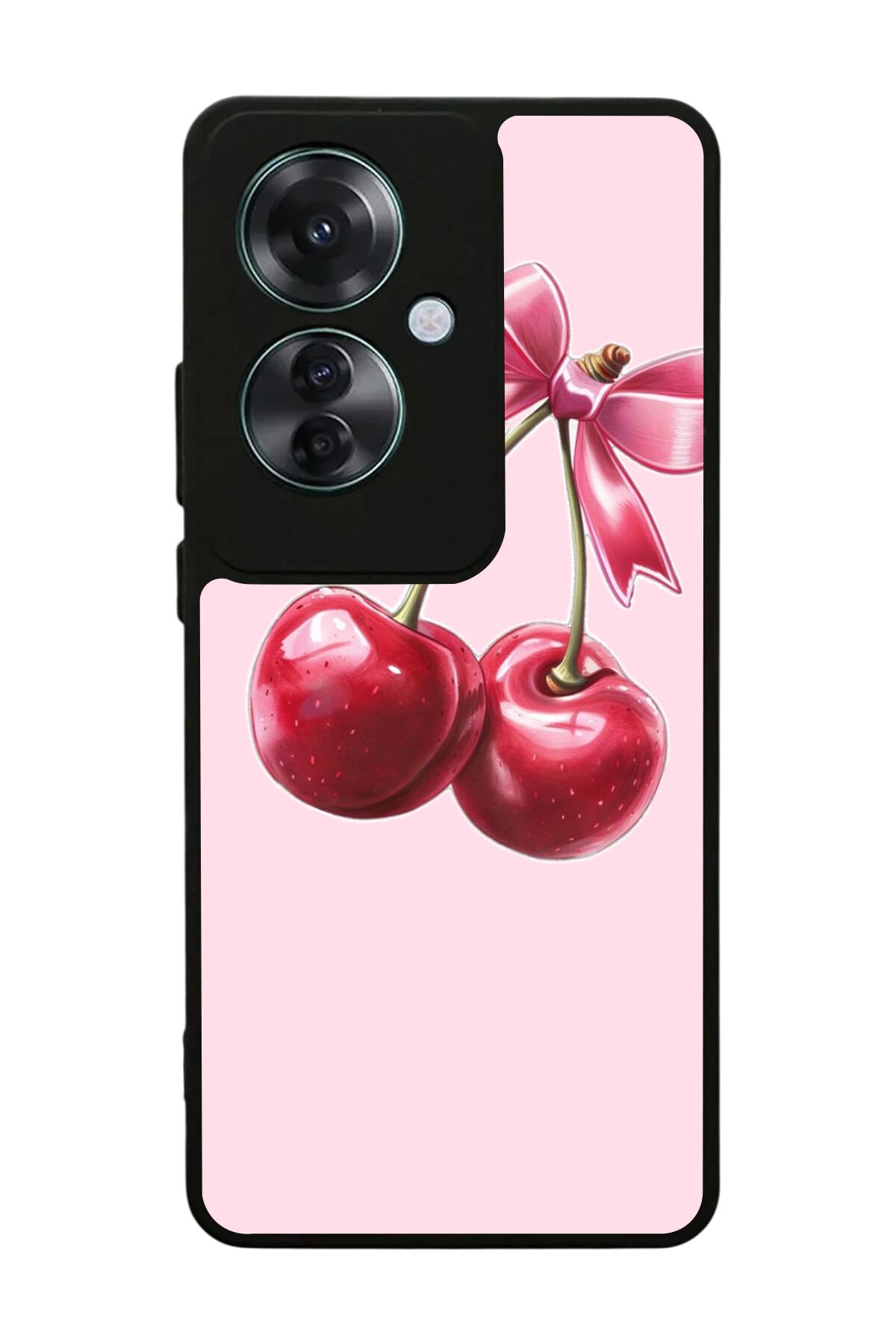 Oppo Reno 11F Uyumlu Kiraz Tasarımlı Glossy Premium Kılıf