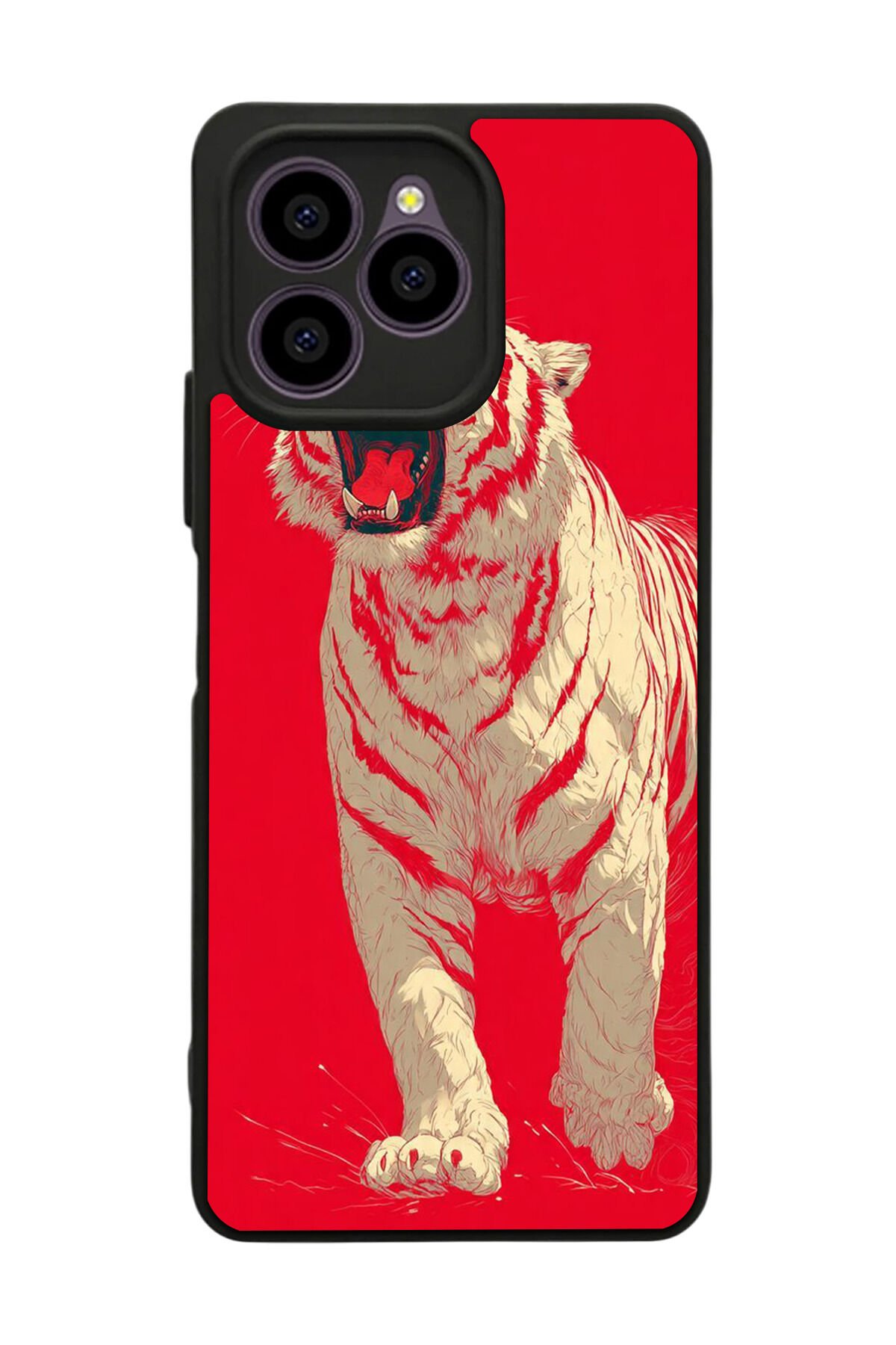 Omix X6 Uyumlu Kirmizi ve Kaplan Tasarımlı Glossy Premium Kılıf