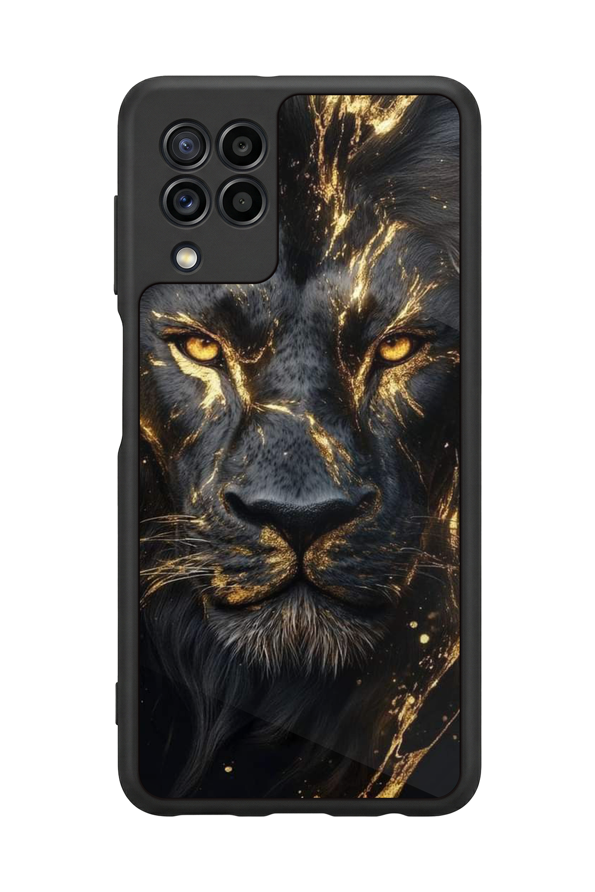 Samsung Galaxy M32 Uyumlu Aslan Tasarımlı Glossy Premium Kılıf