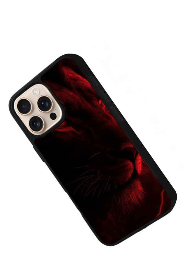 iPhone 15 Pro Max Uyumlu Aslan Tasarımlı Glossy Premium Kılıf