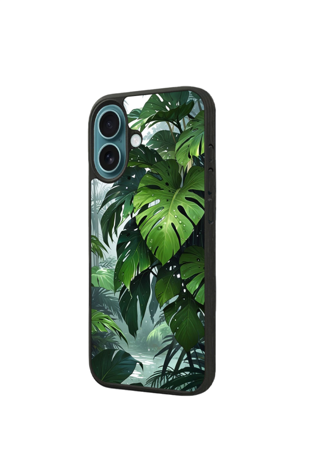 iPhone 16 Plus Uyumlu Botanik Tasarımlı Glossy Premium Kılıf