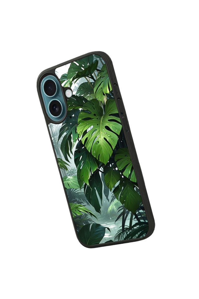 iPhone 16 Plus Uyumlu Botanik Tasarımlı Glossy Premium Kılıf