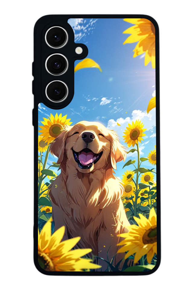 Samsung Galaxy S24 FE Uyumlu Golden Kopek Tasarımlı Glossy Premium Kılıf