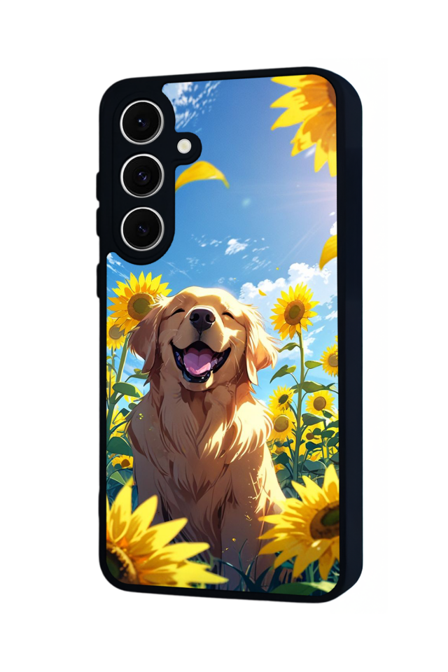 Samsung Galaxy S24 FE Uyumlu Golden Kopek Tasarımlı Glossy Premium Kılıf
