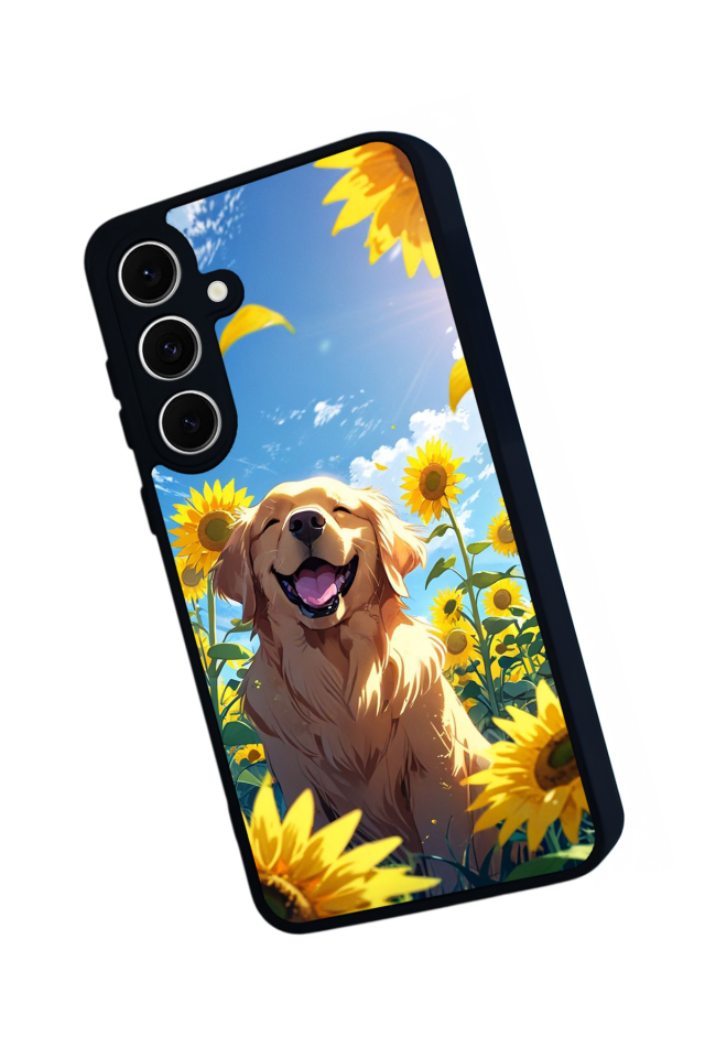 Samsung Galaxy S24 FE Uyumlu Golden Kopek Tasarımlı Glossy Premium Kılıf