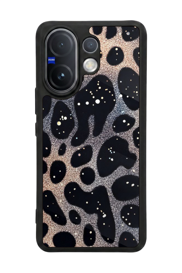 Vivo V60 Uyumlu Hologram Leopar Tasarımlı Glossy Premium Kılıf