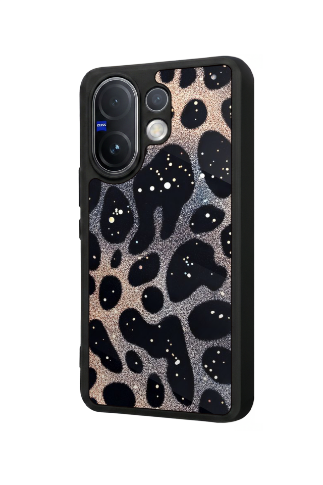 Vivo V60 Uyumlu Hologram Leopar Tasarımlı Glossy Premium Kılıf