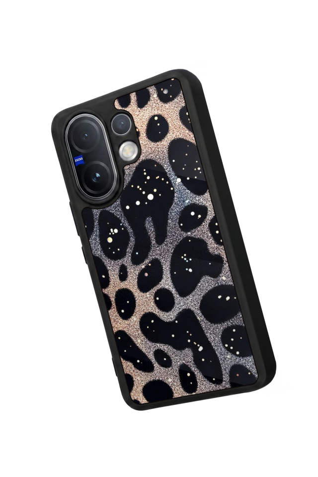 Vivo V60 Uyumlu Hologram Leopar Tasarımlı Glossy Premium Kılıf