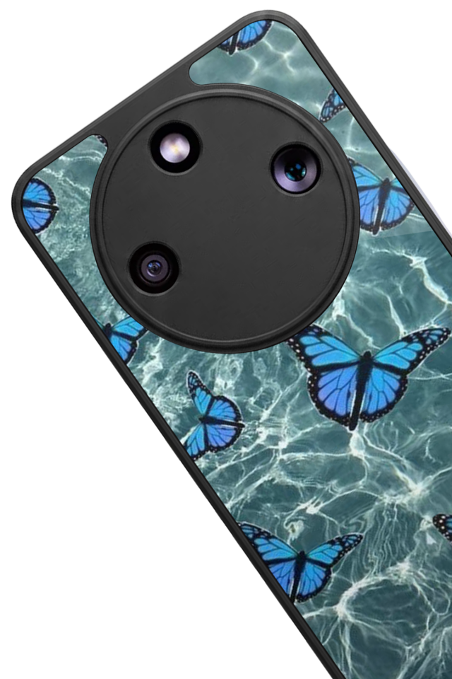 Honor Magic 8 Lite Uyumlu Kelebek Tasarımlı Glossy Premium Kılıf