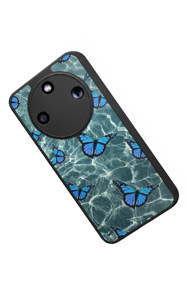 Honor Magic 8 Lite Uyumlu Kelebek Tasarımlı Glossy Premium Kılıf