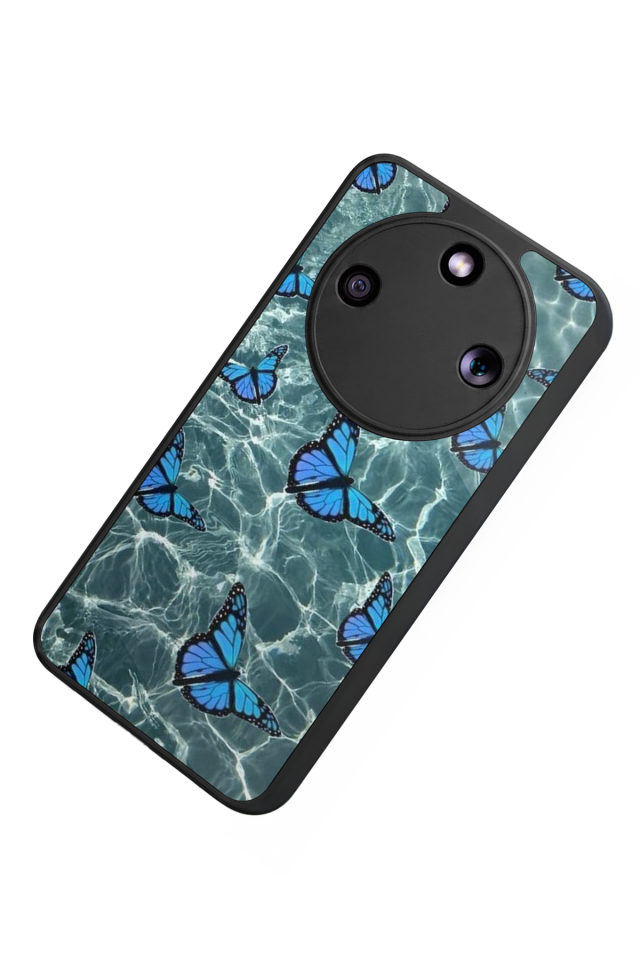 Honor Magic 8 Lite Uyumlu Kelebek Tasarımlı Glossy Premium Kılıf