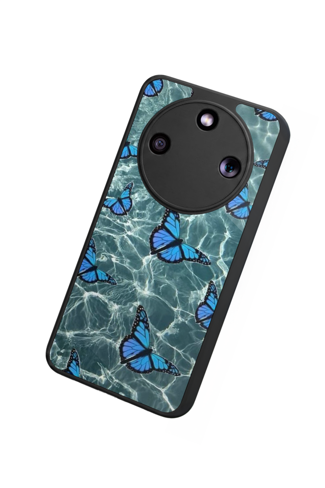 Honor Magic 8 Lite Uyumlu Kelebek Tasarımlı Glossy Premium Kılıf