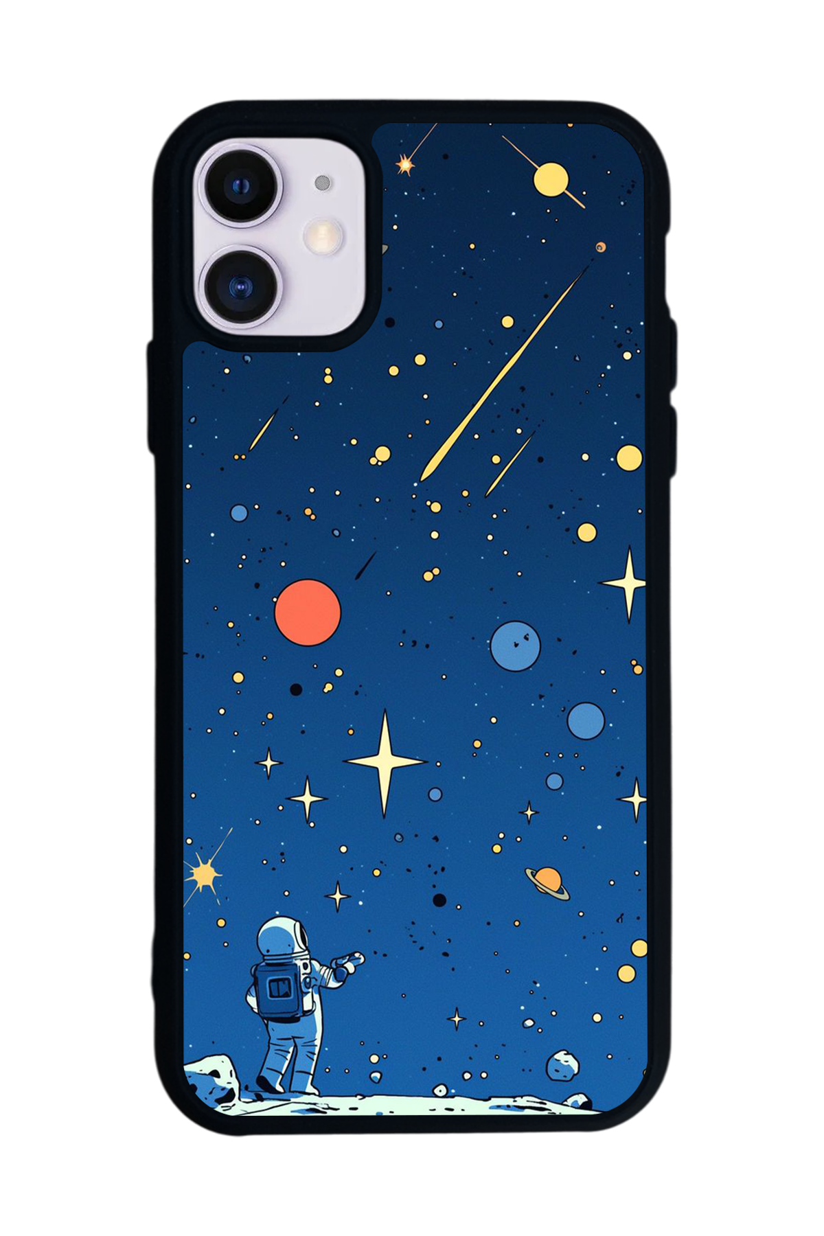 iPhone 11 Uyumlu Uzay Tasarımlı Glossy Premium Kılıf