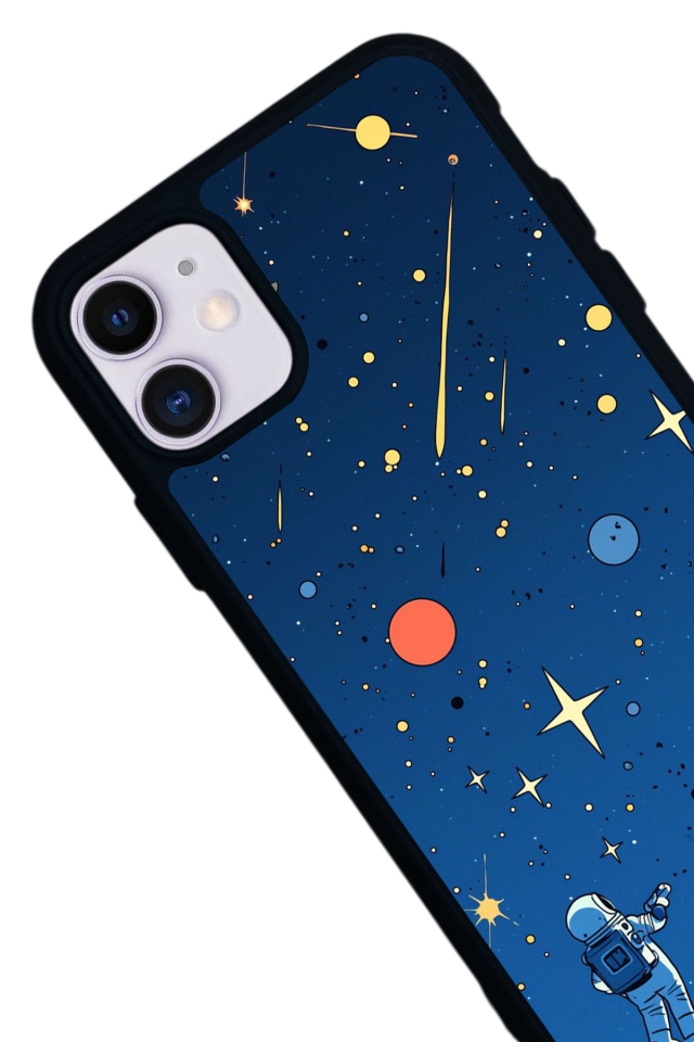 iPhone 11 Uyumlu Uzay Tasarımlı Glossy Premium Kılıf