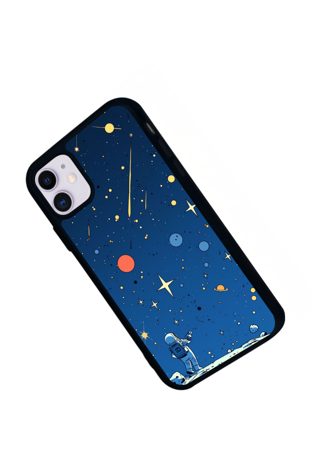 iPhone 11 Uyumlu Uzay Tasarımlı Glossy Premium Kılıf