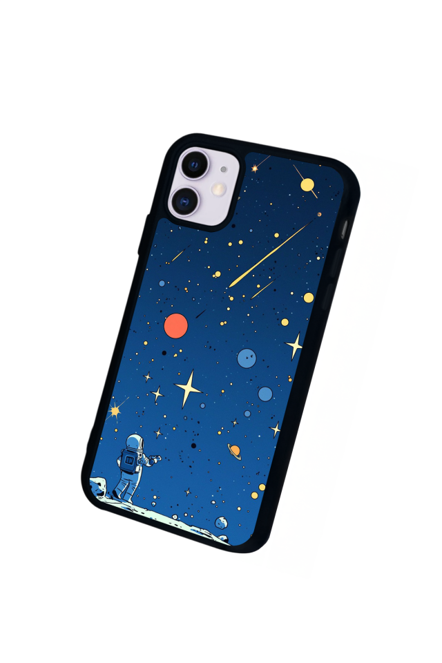 iPhone 11 Uyumlu Uzay Tasarımlı Glossy Premium Kılıf