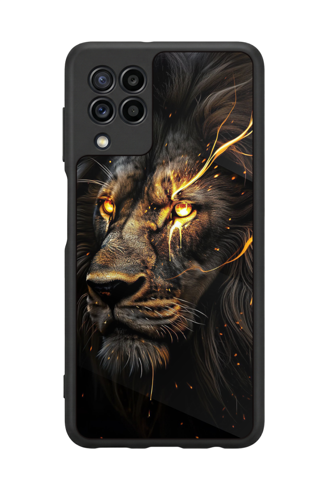 Samsung Galaxy M32 Uyumlu Aslan Tasarımlı Glossy Premium Kılıf