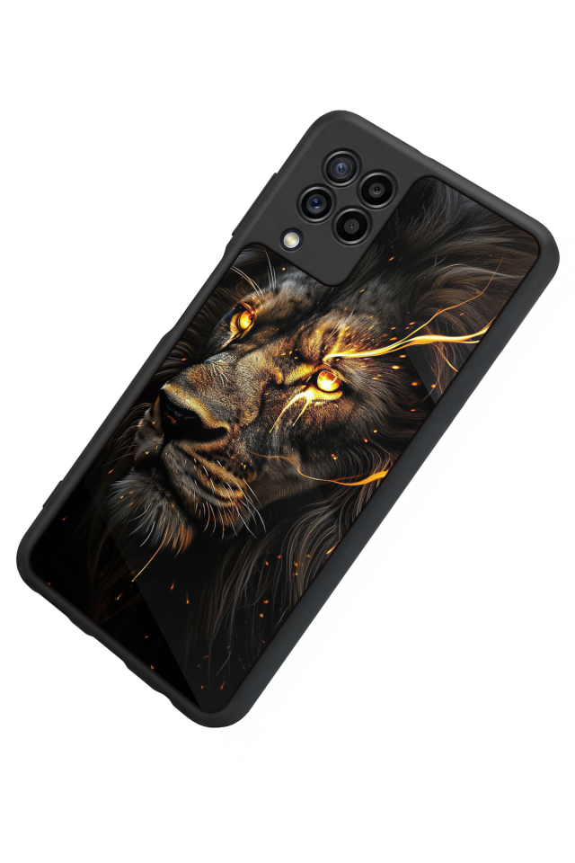 Samsung Galaxy M32 Uyumlu Aslan Tasarımlı Glossy Premium Kılıf