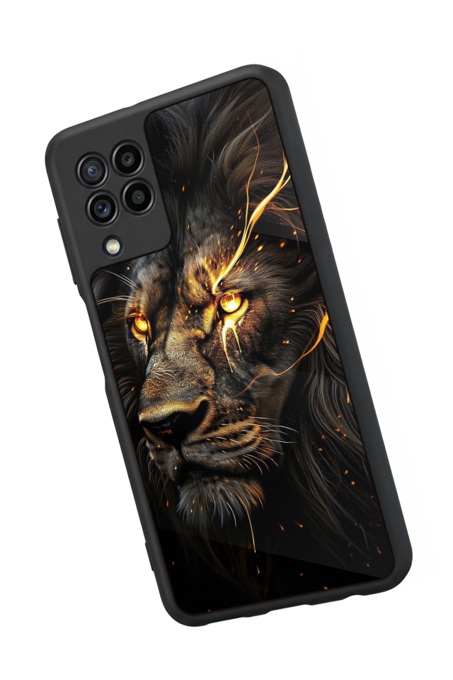 Samsung Galaxy M32 Uyumlu Aslan Tasarımlı Glossy Premium Kılıf